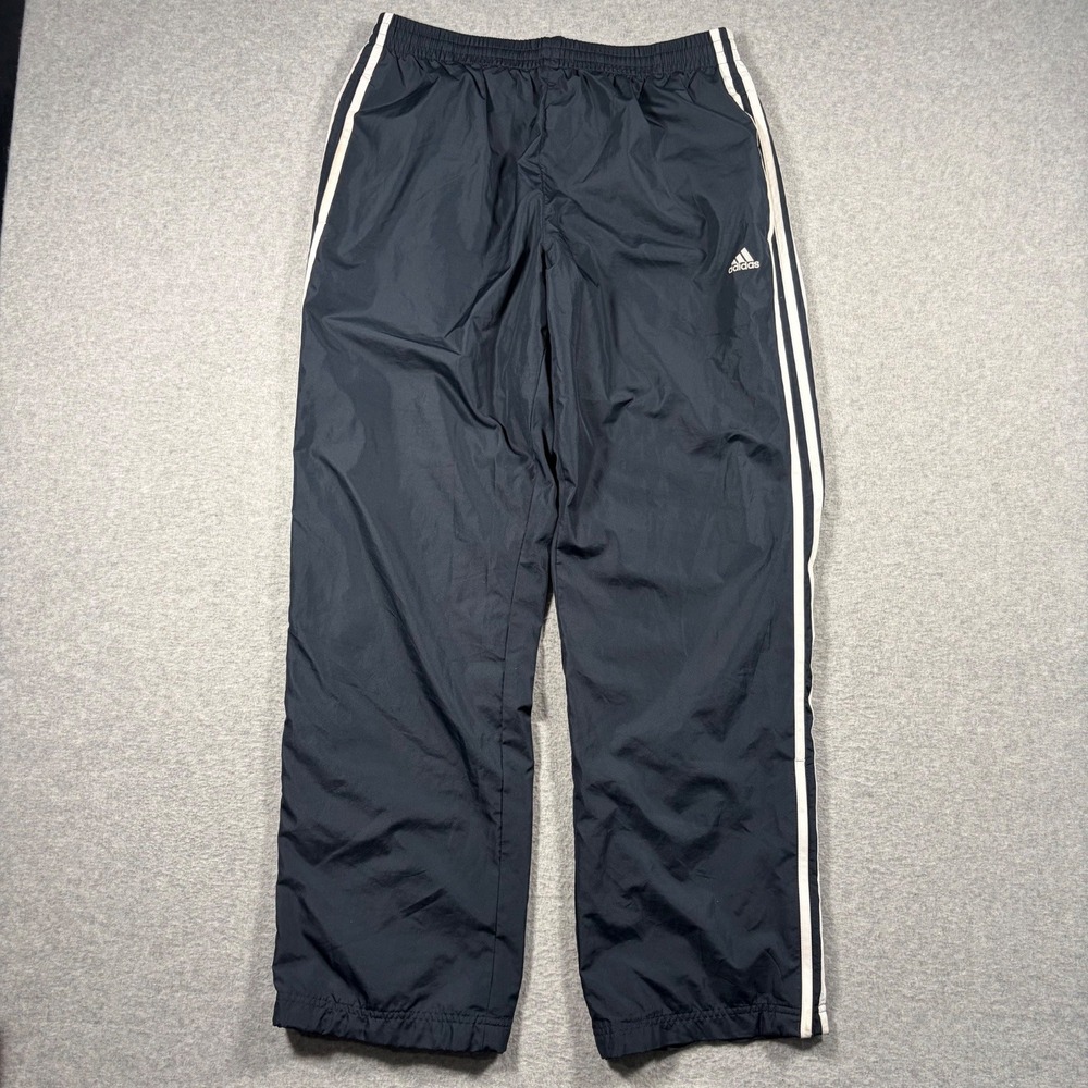 Adidas Track Pants Mens Medium Navy Blue Clima365 Mesh Lined 3-Stripe Y2K 2000s